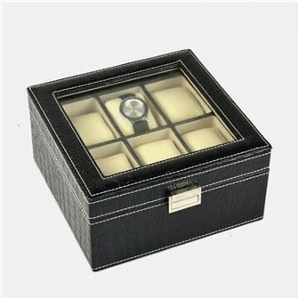 Läder Trä Resor Display Watch Case