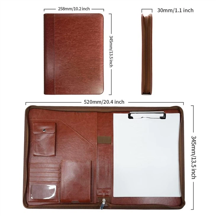 Brown Leather Portfolio Folder